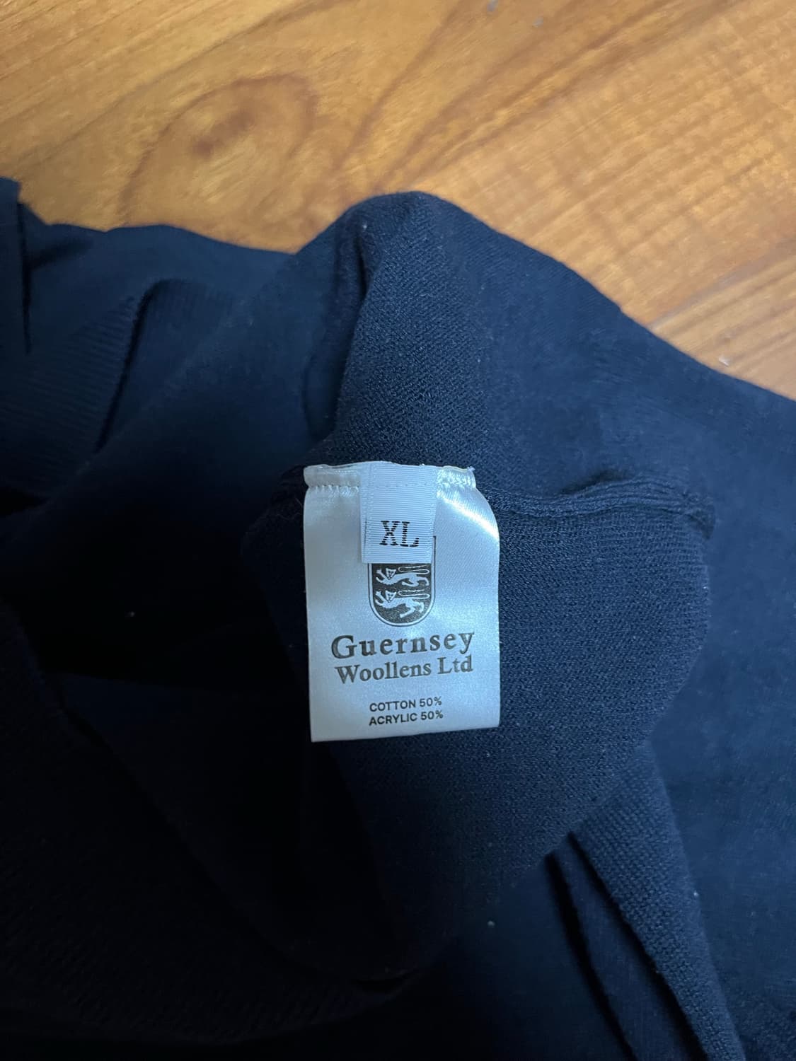 건지울른스 코튼 반팔 카라 니트 네이비 상품이미지5