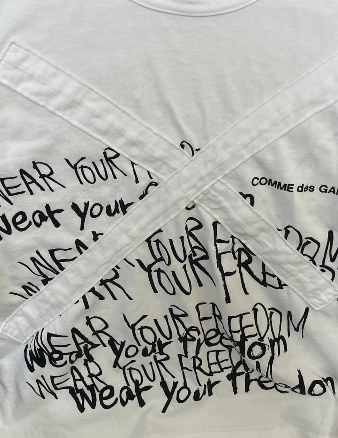 꼼데가르송 AD2021 트리밍 반팔 티셔츠 xs 44 상품이미지1