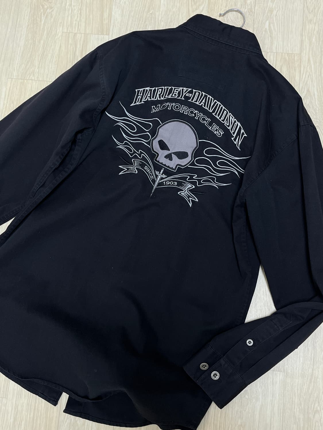 Harely davidson skull black shirt 상품이미지1