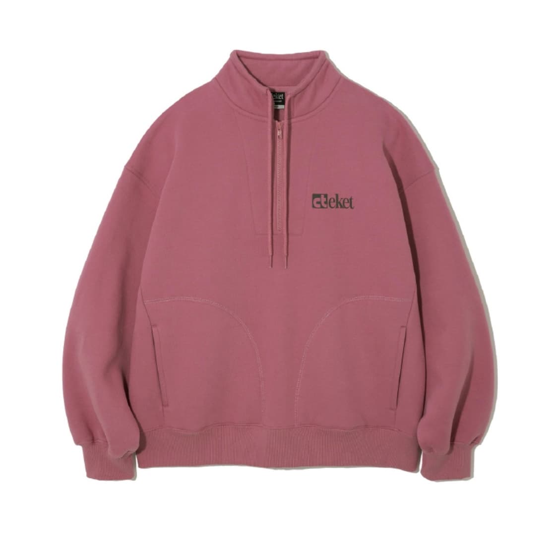 테켓 Plan Half Zip-Up Sweatshirt Pink 상품이미지1