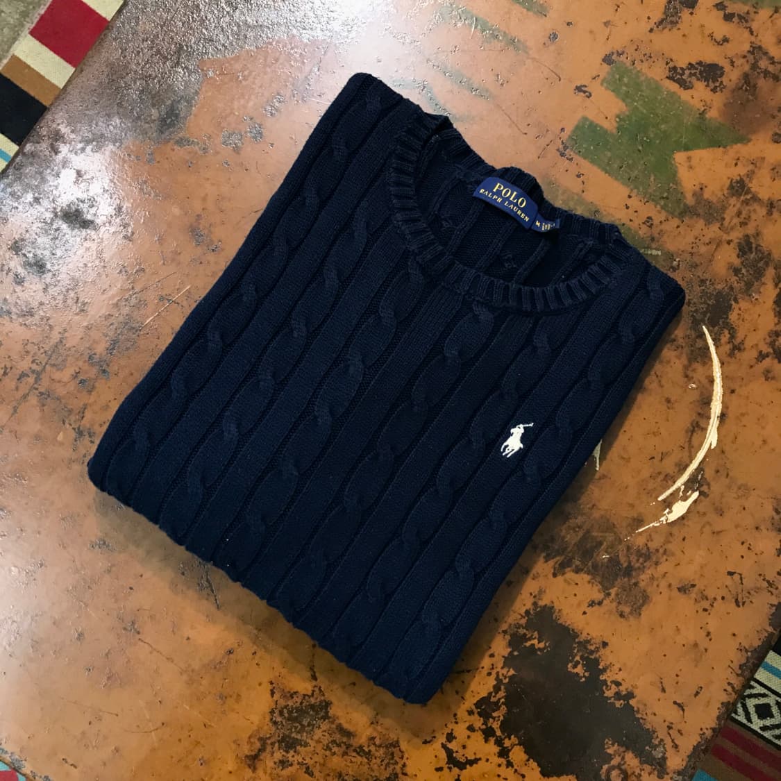 폴로랄프로렌 네이비 코튼 케이블 니트 여성 55 사이즈 상품이미지1