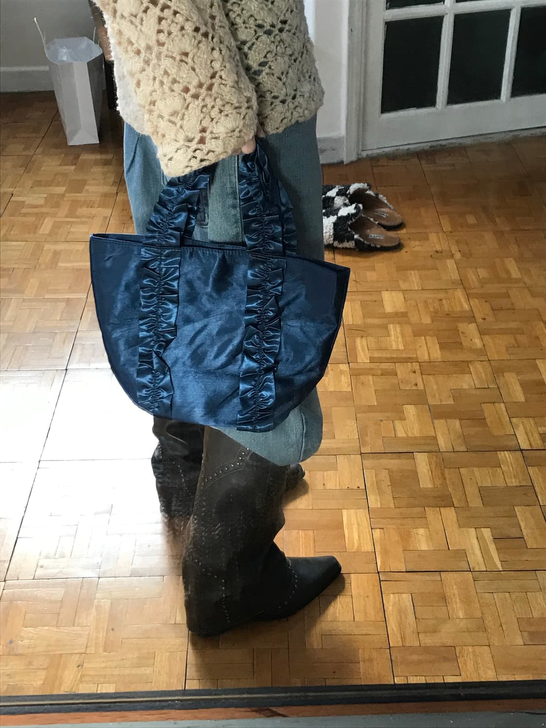 vintage frill navy bag 상품이미지4