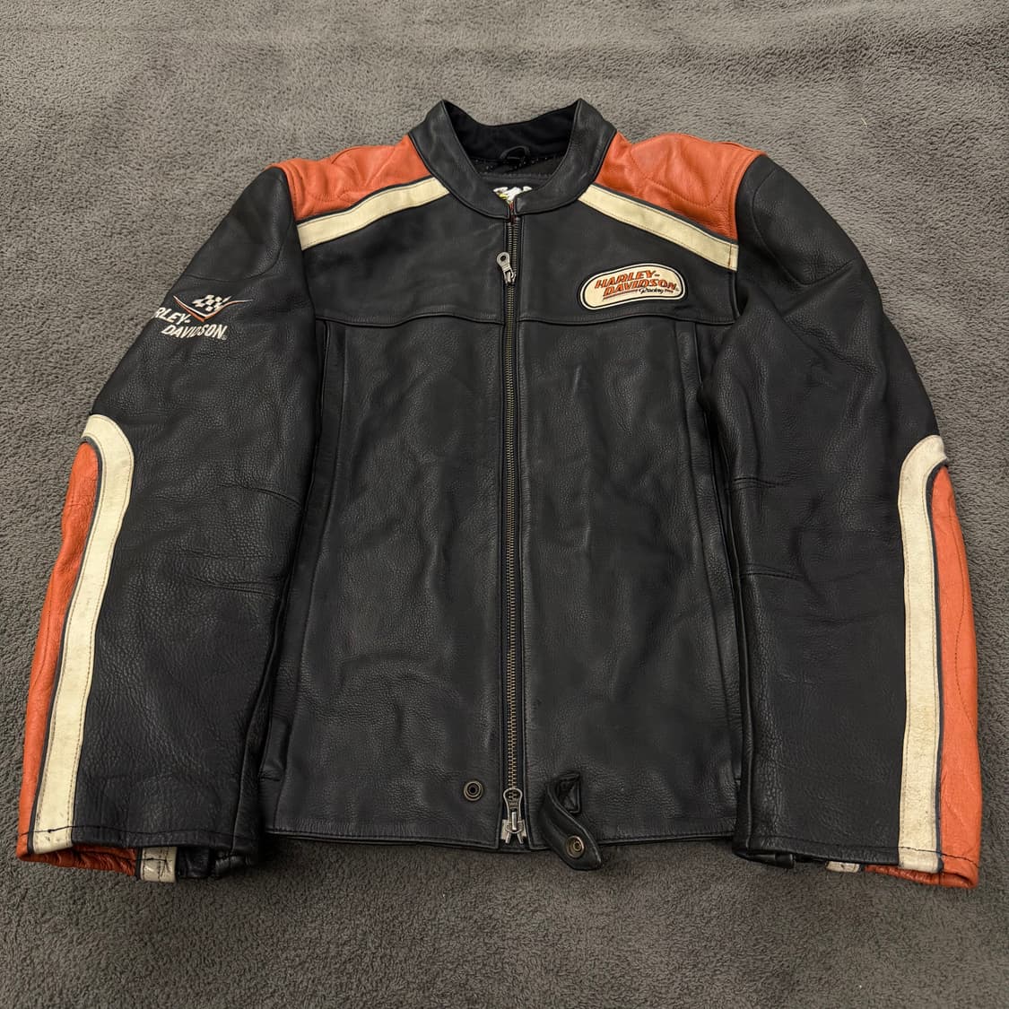 [ 정품/XL ] 할리데이비슨 투웨이 카우 레더 바이커 자켓 상품이미지2