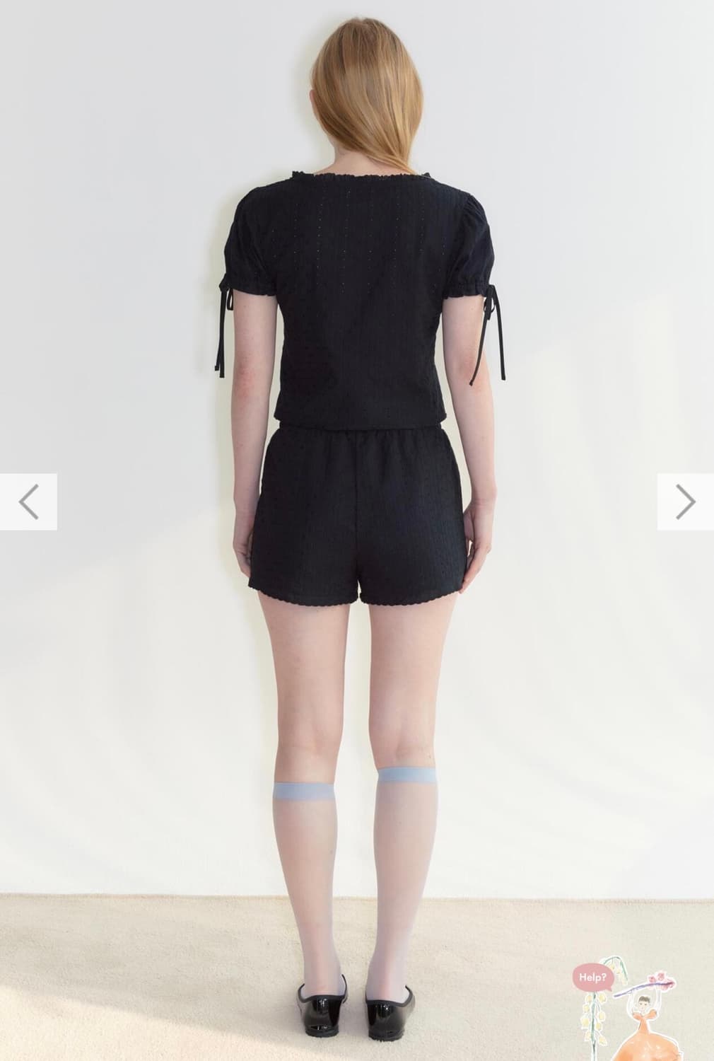  Sinoon Eyelet Blouse (Black) 시눈 상품이미지3