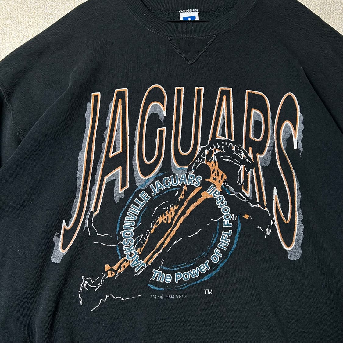  (XL) 90s USA 러셀 잭슨빌 재규어스 스웻 맨투맨 상품이미지3