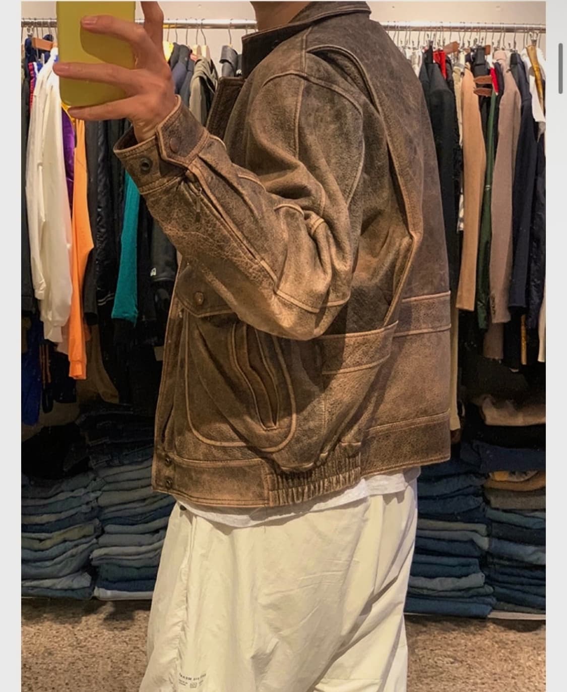 80‘s tokyo leather bomber jaket 상품이미지2