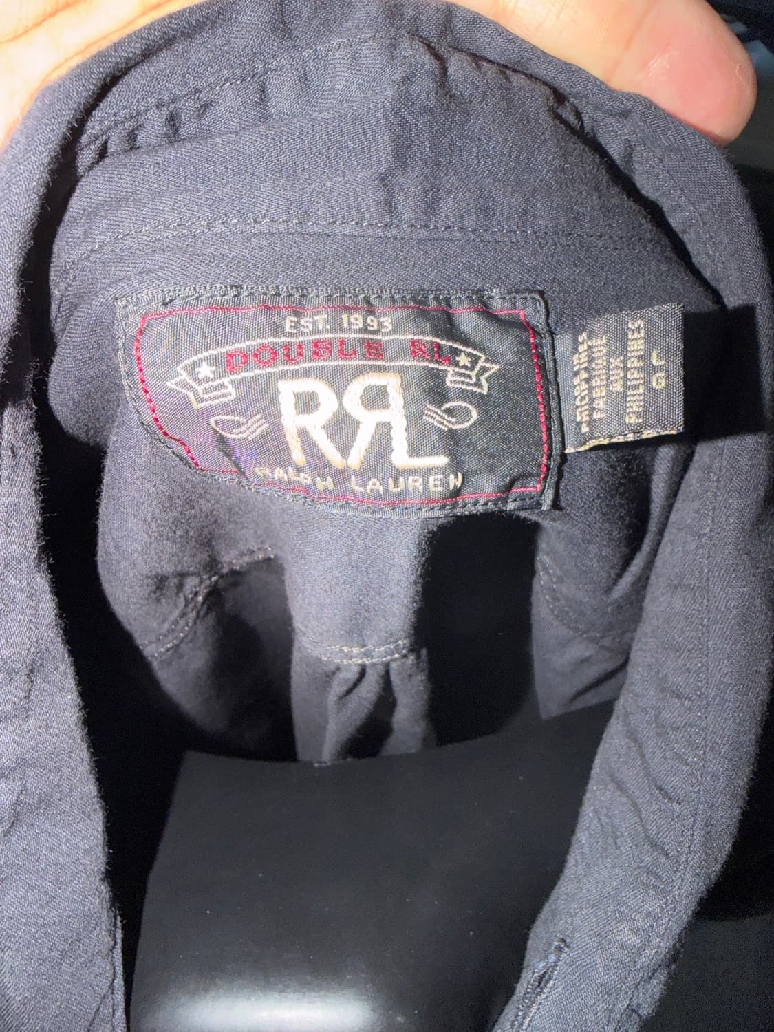Rrl 블랙 코튼 셔츠 L 상품이미지3