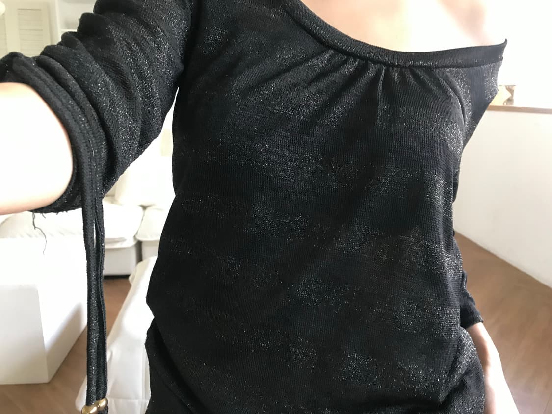 vintage stripe pattern shirring top 상품이미지6