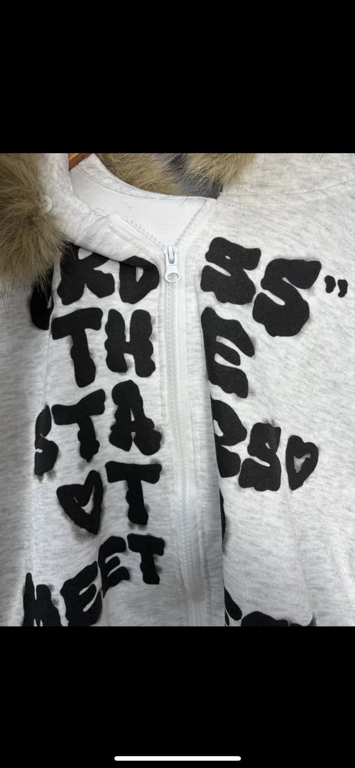 빈티지 레터링 퍼 후드집업 (퍼 탈부착 가능) H1571 상품이미지3