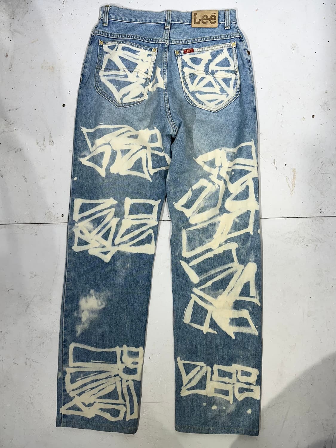 리 그래피티 프린팅 와이드 연청 데님 팬츠 청바지  상품이미지5