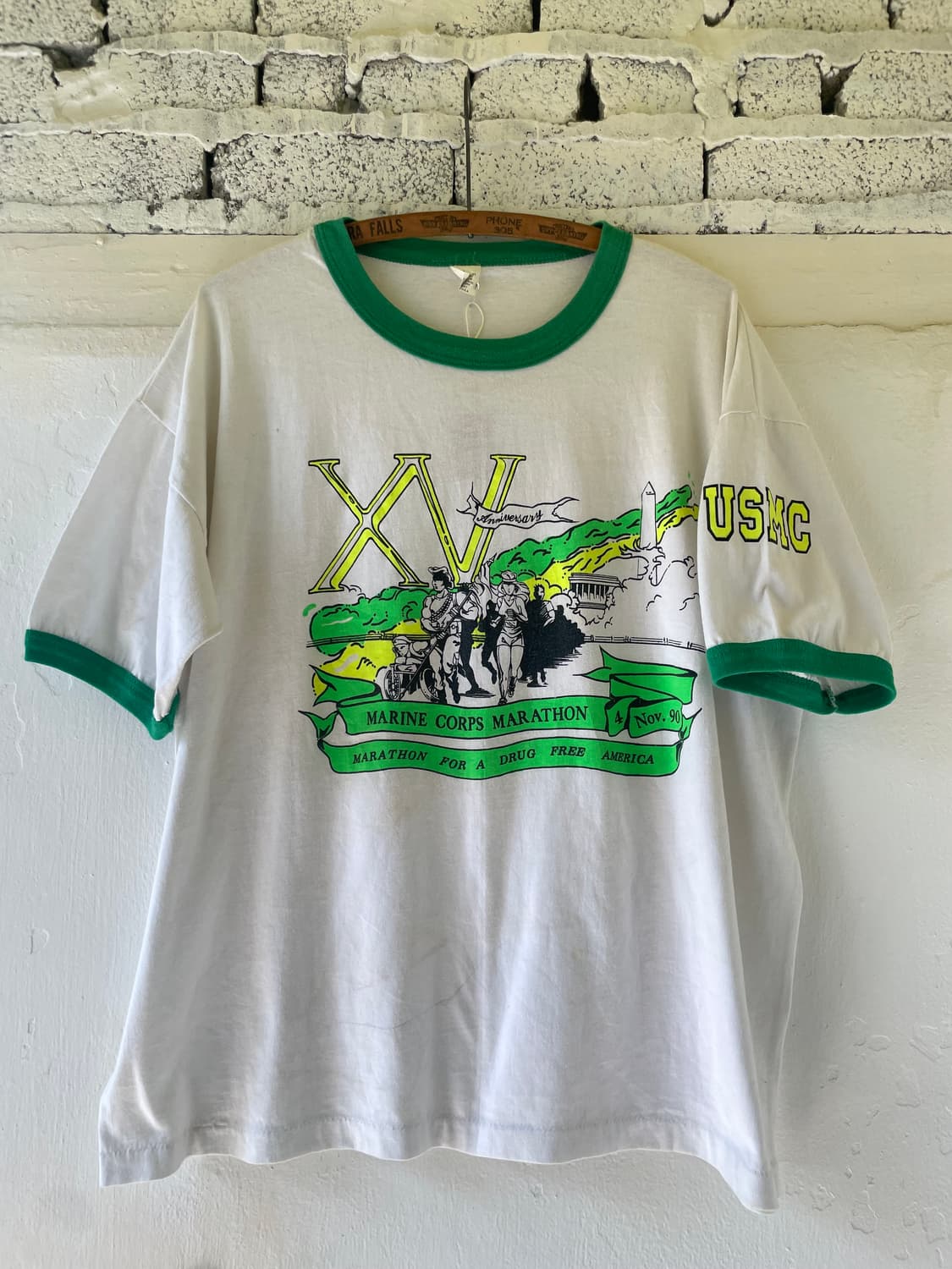 1990's USMC Marathon Ringer T-shirt  상품이미지1