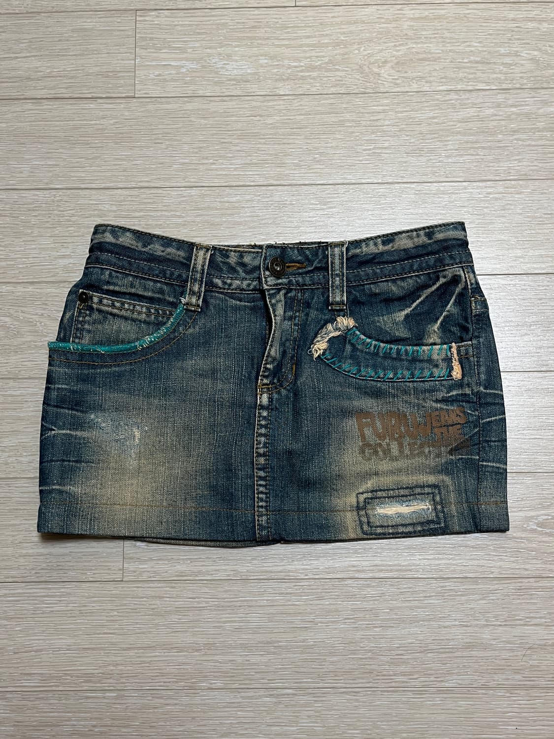 FUBU 후부 미국빈티지 y2k 90s 로우라이즈 데님 미니스커트 상품이미지1