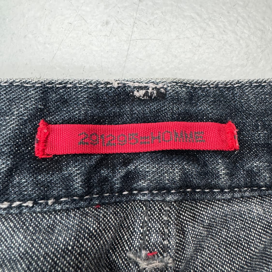 291295=HOMME 제팬 자수 부츠컷 워싱 데님팬츠 상품이미지8