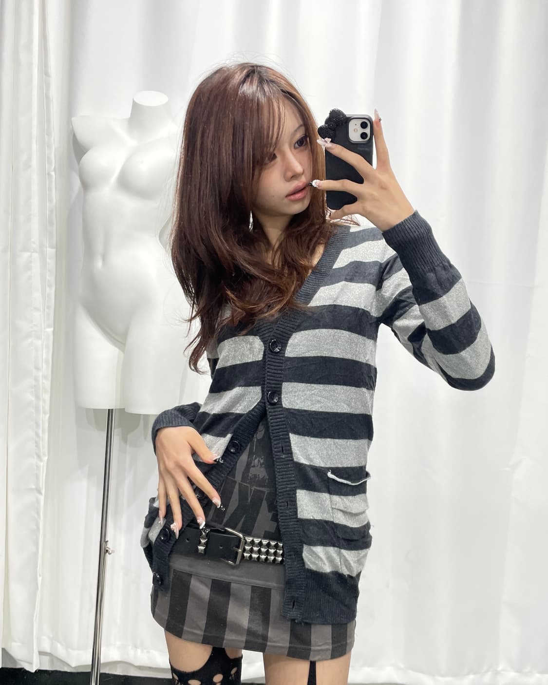 🎸블랙&그레이 스트라이프 가디건🎸 상품이미지2