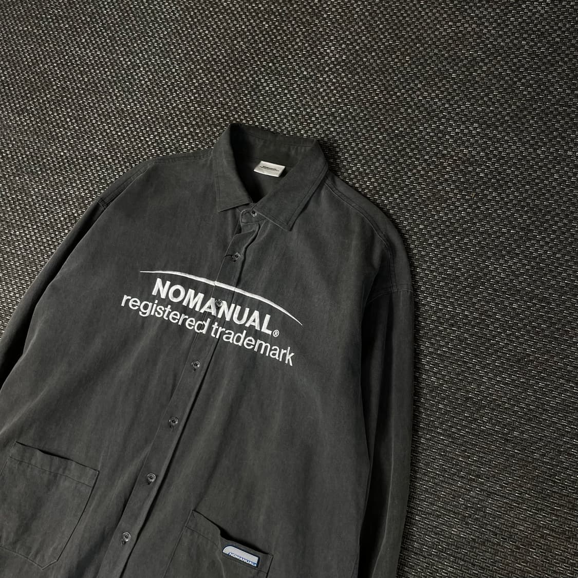 노매뉴얼 그레이 빅자수로고 긴팔 셔츠 F 상품이미지4