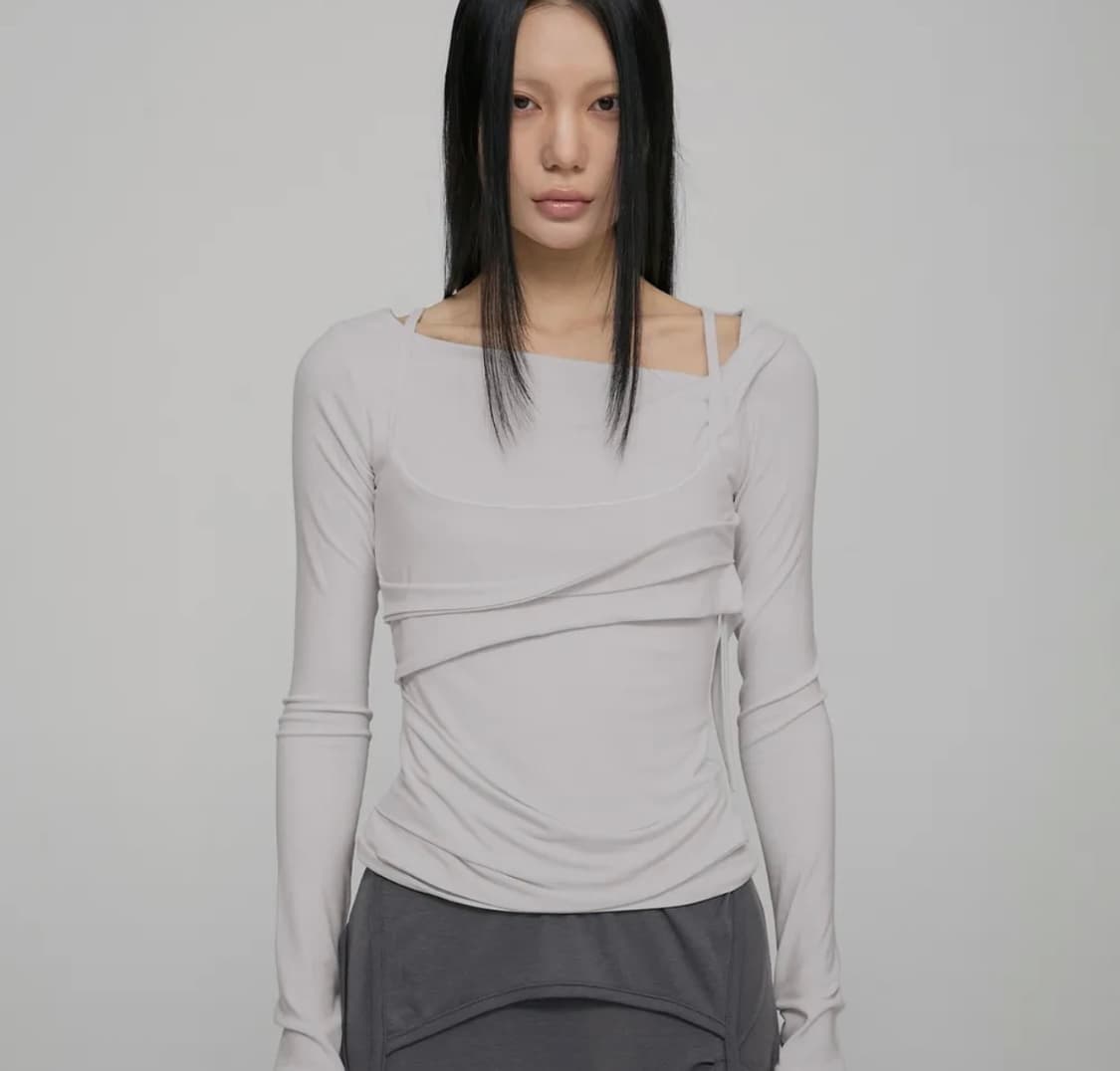 플레어업 Layered Long Sleeve cloud white 상품이미지1