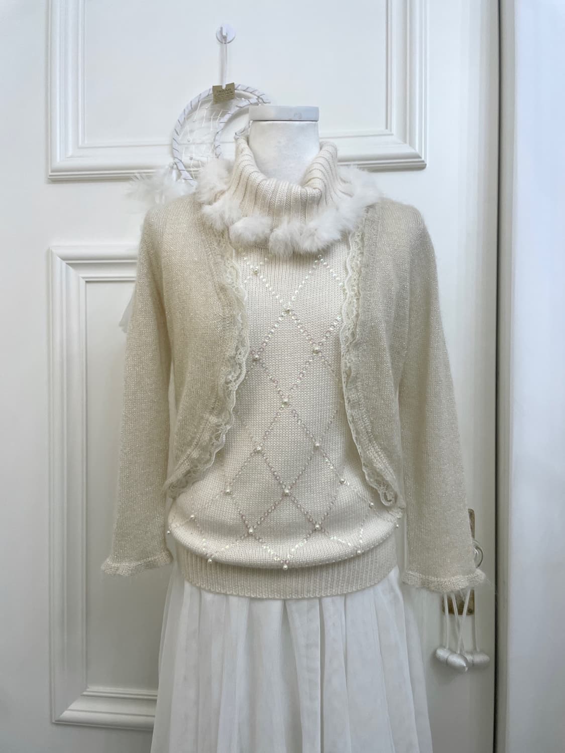 KUMIKYOKU ivory lace bolero cardigan&ivo 상품이미지1