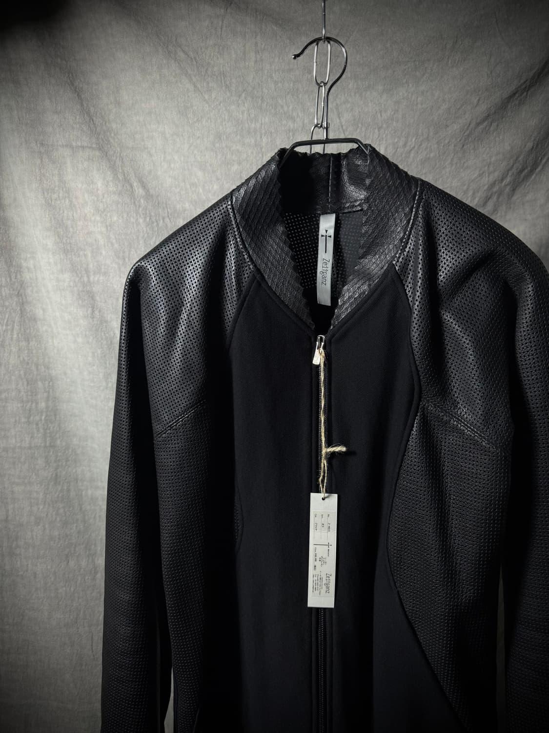 Zeitganz Mesh Leather Hybrid Jacket  상품이미지3