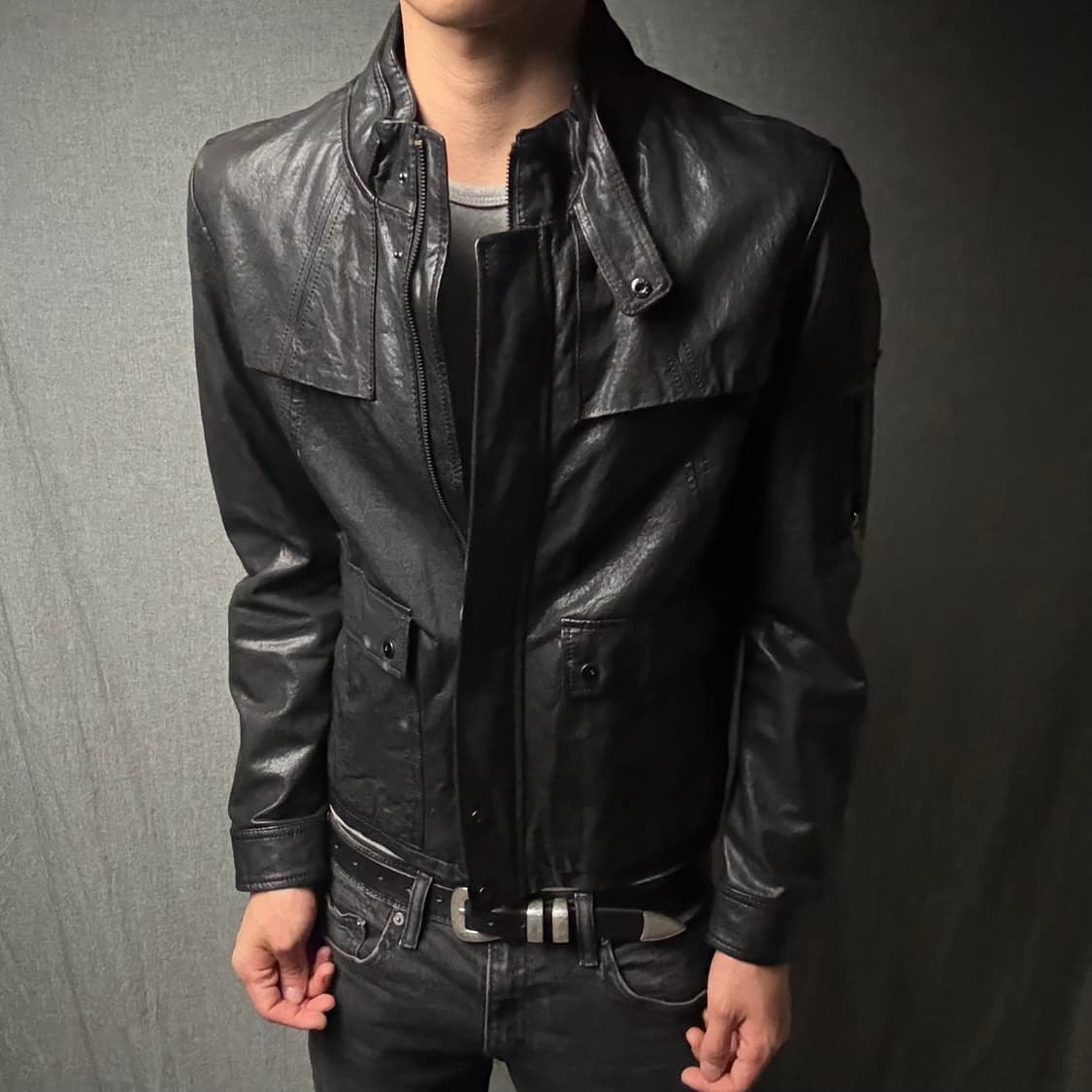 lamb skin leather jacket 상품이미지5