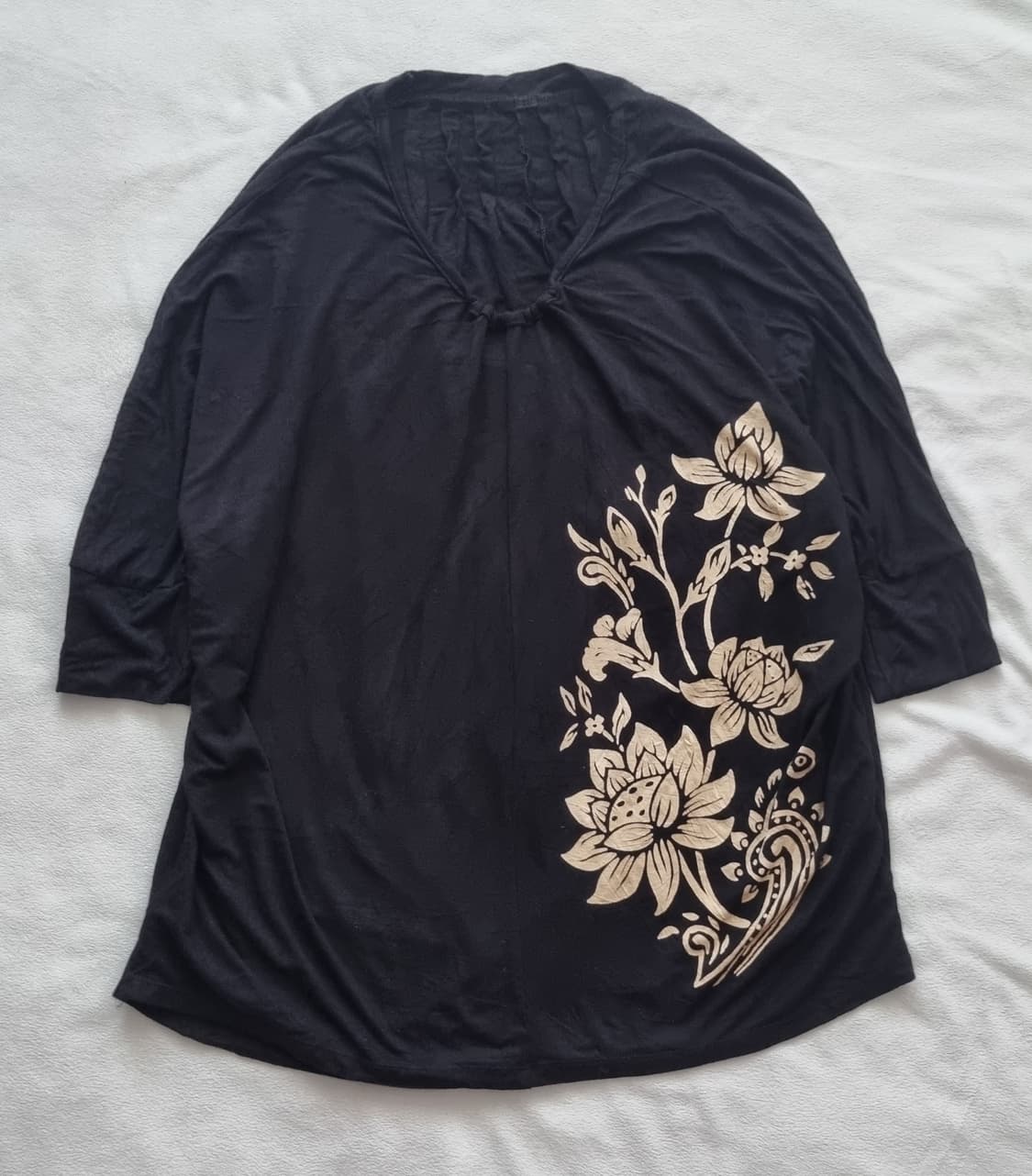 빈티지 블랙 오리엔탈 가오리핏 티셔츠 상품이미지1