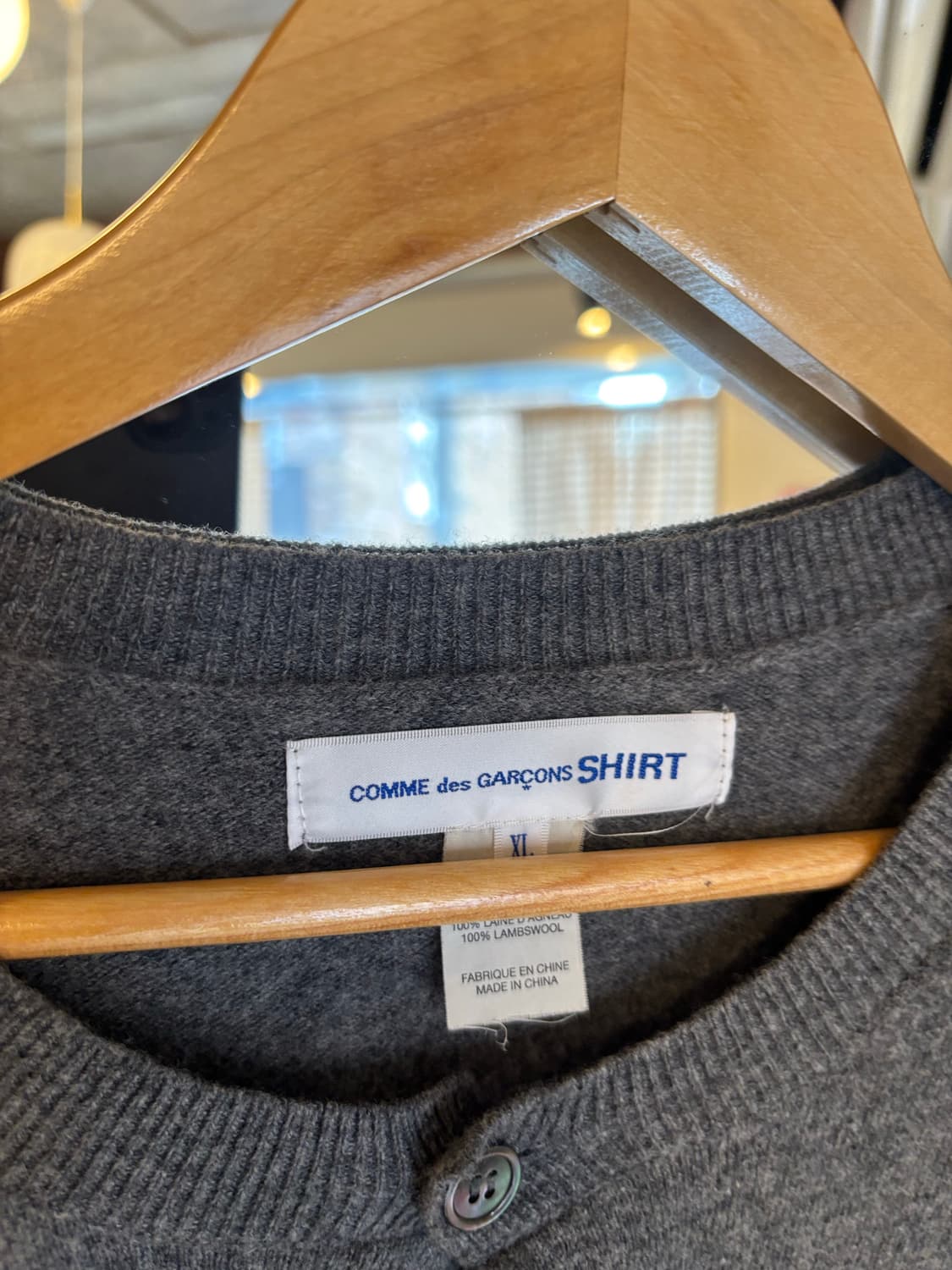 꼼데가르송 셔츠 그레이 블랙 라운드넥 가디건 상품이미지3