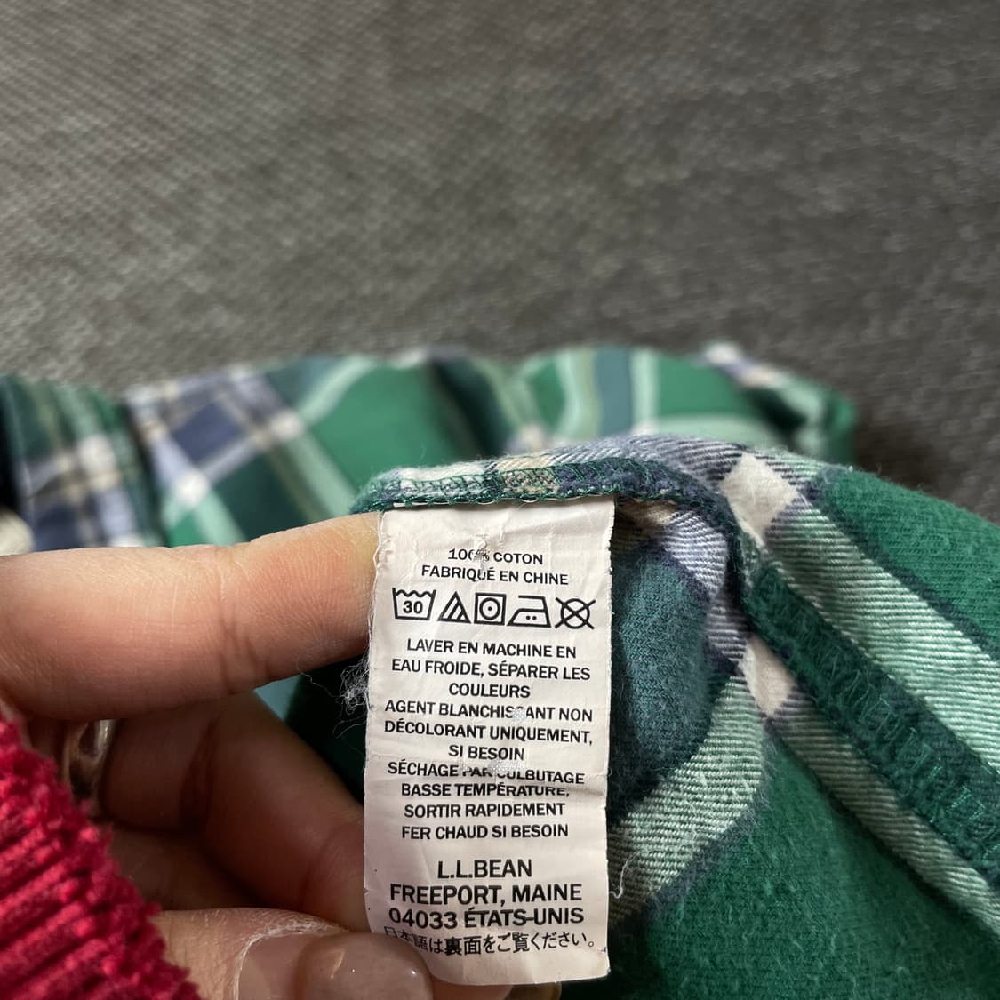 엘엘빈 그린 원포켓 체크 긴팔 셔츠 L 상품이미지7