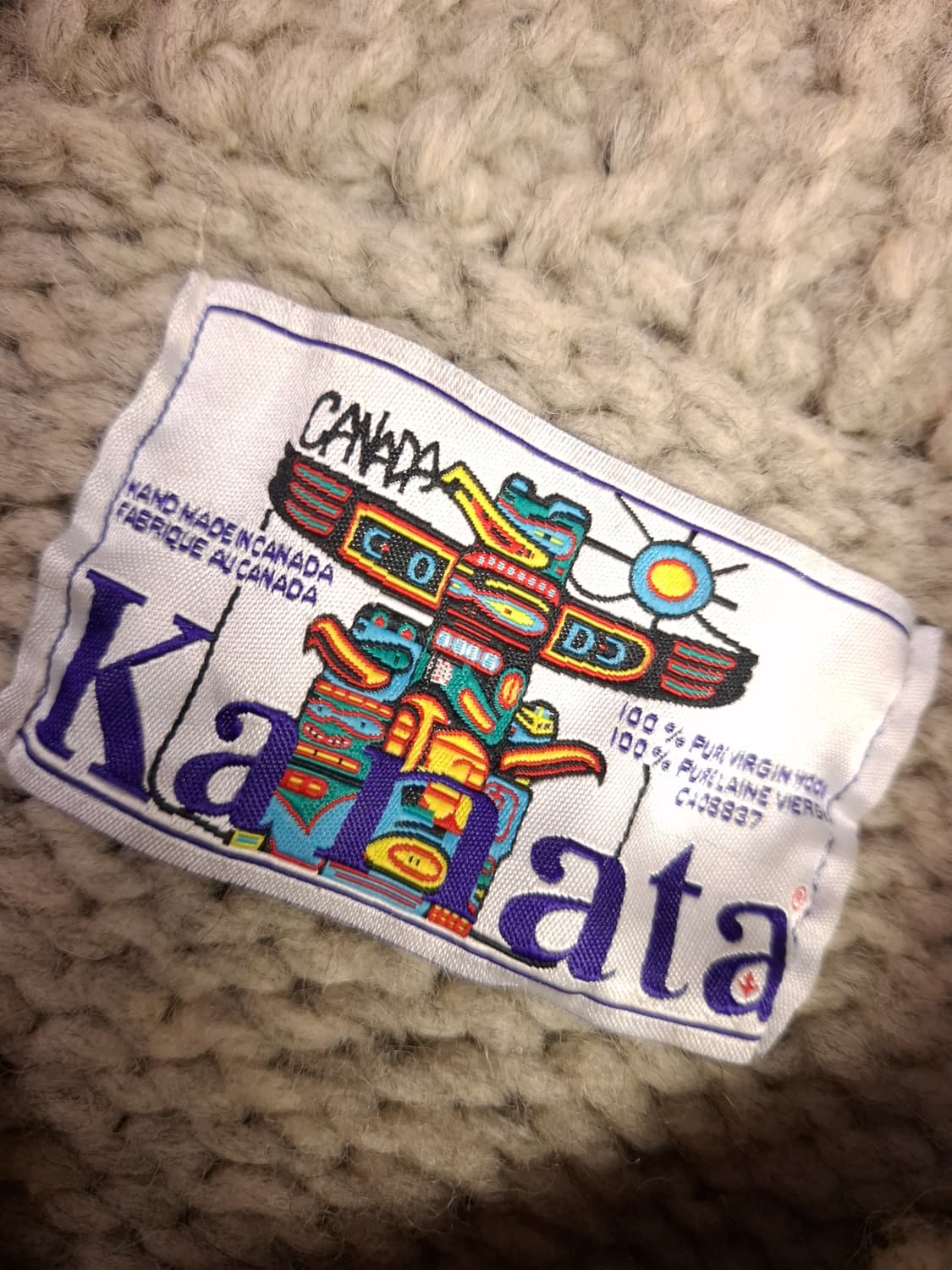 오리지날 캐나다제조 카나타 나바호우먼용 코위찬 울 가디건 상품이미지3