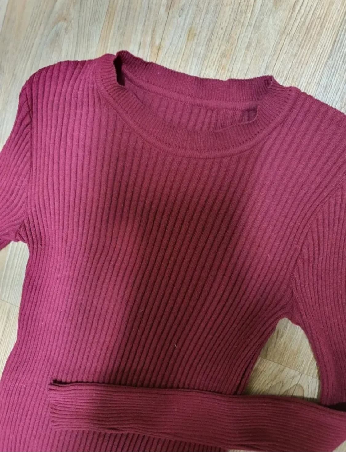 와인색 스판성이 좋아서 편한 니트 55. ~66 상품이미지2