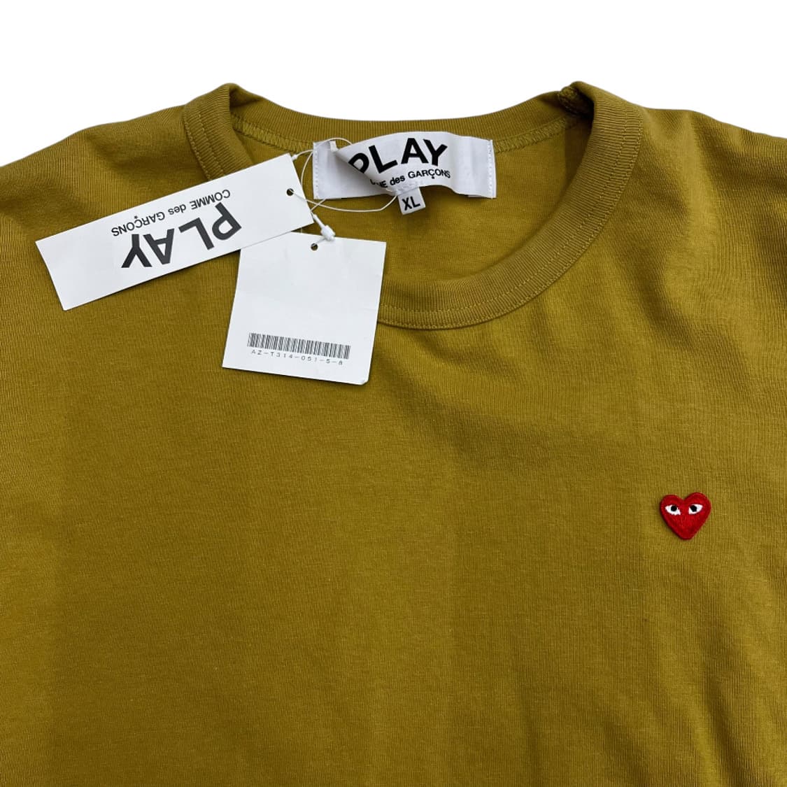 꼼데가르송 미니 하트 와펜 머스타드 반팔 XL ( 새상품 ) 상품이미지4