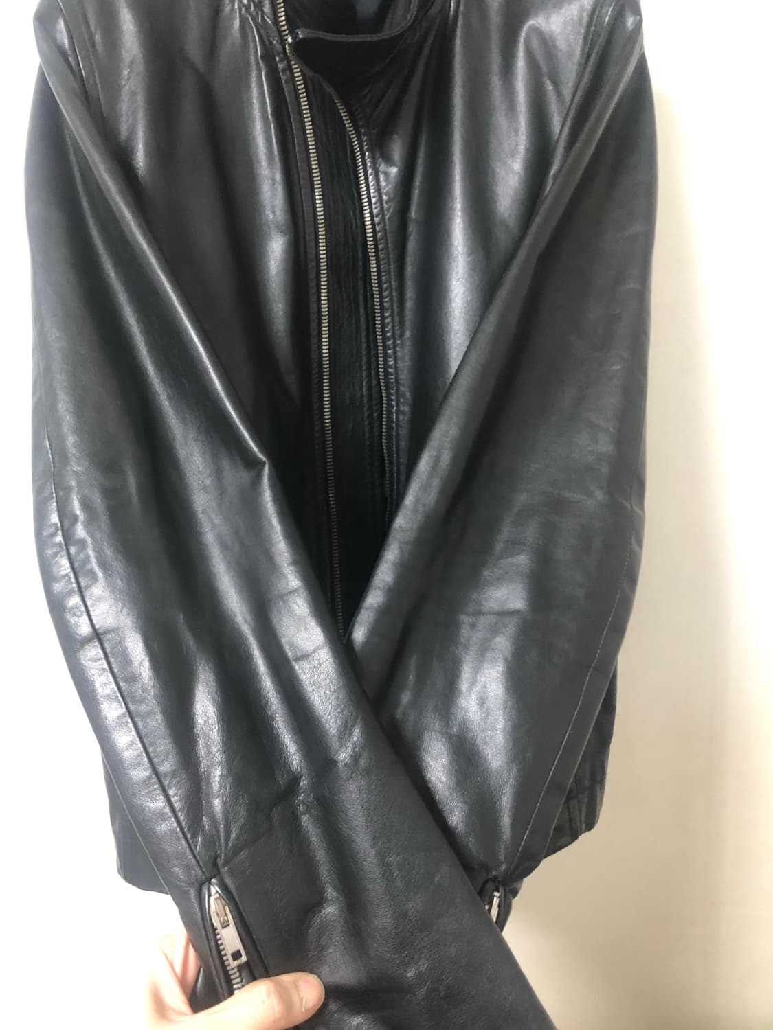 릭오웬스 오일드 카프 몰리노 레더자켓 M 상품이미지4