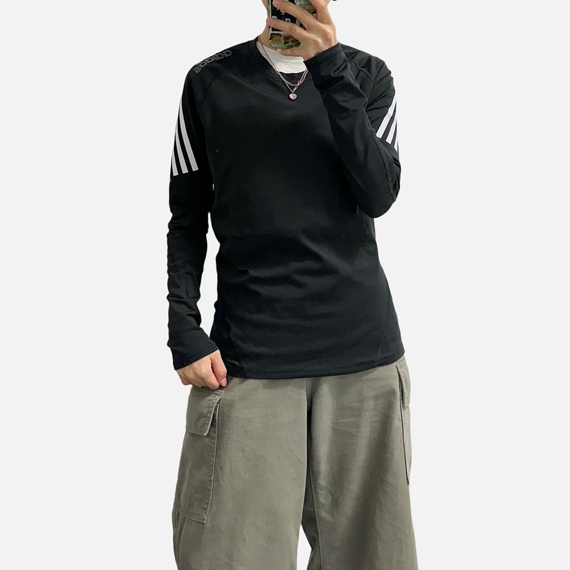 아디다스 알파스킨 삼선 기능성 롱슬리브 져지 긴팔티셔츠 상품이미지3