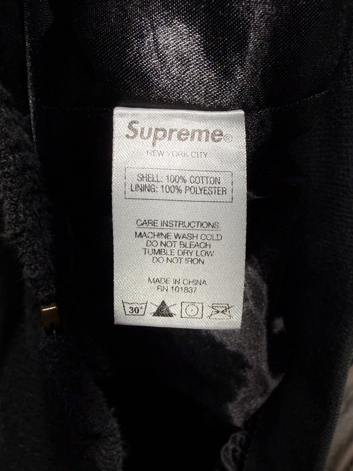L SUPREME 슈프림 아치로고 헤어리 부클 블랙 블루종 상품이미지8