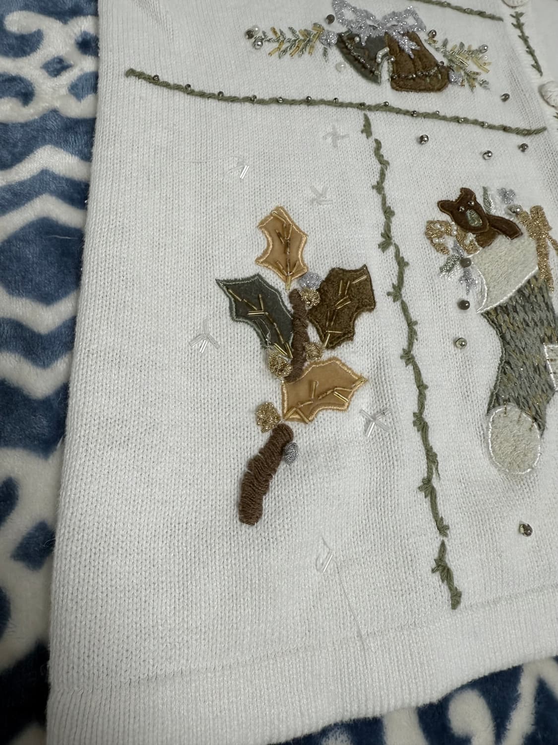 빈티지) 빅토리아 존스 크리스마스 니트 가디건 자켓 어항 212 상품이미지4