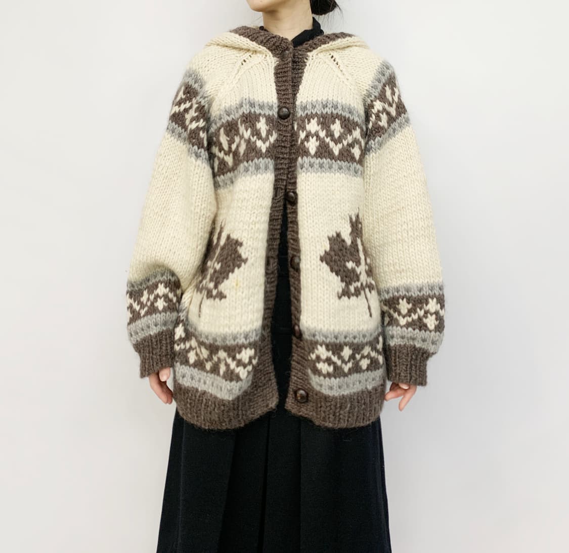 MAYA HOUSE  핸드메이드 코위찬 후드 가디건 상품이미지1