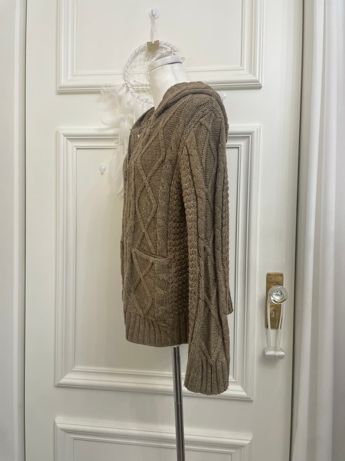 vintage brown twist pocket point hoodie- 상품이미지2