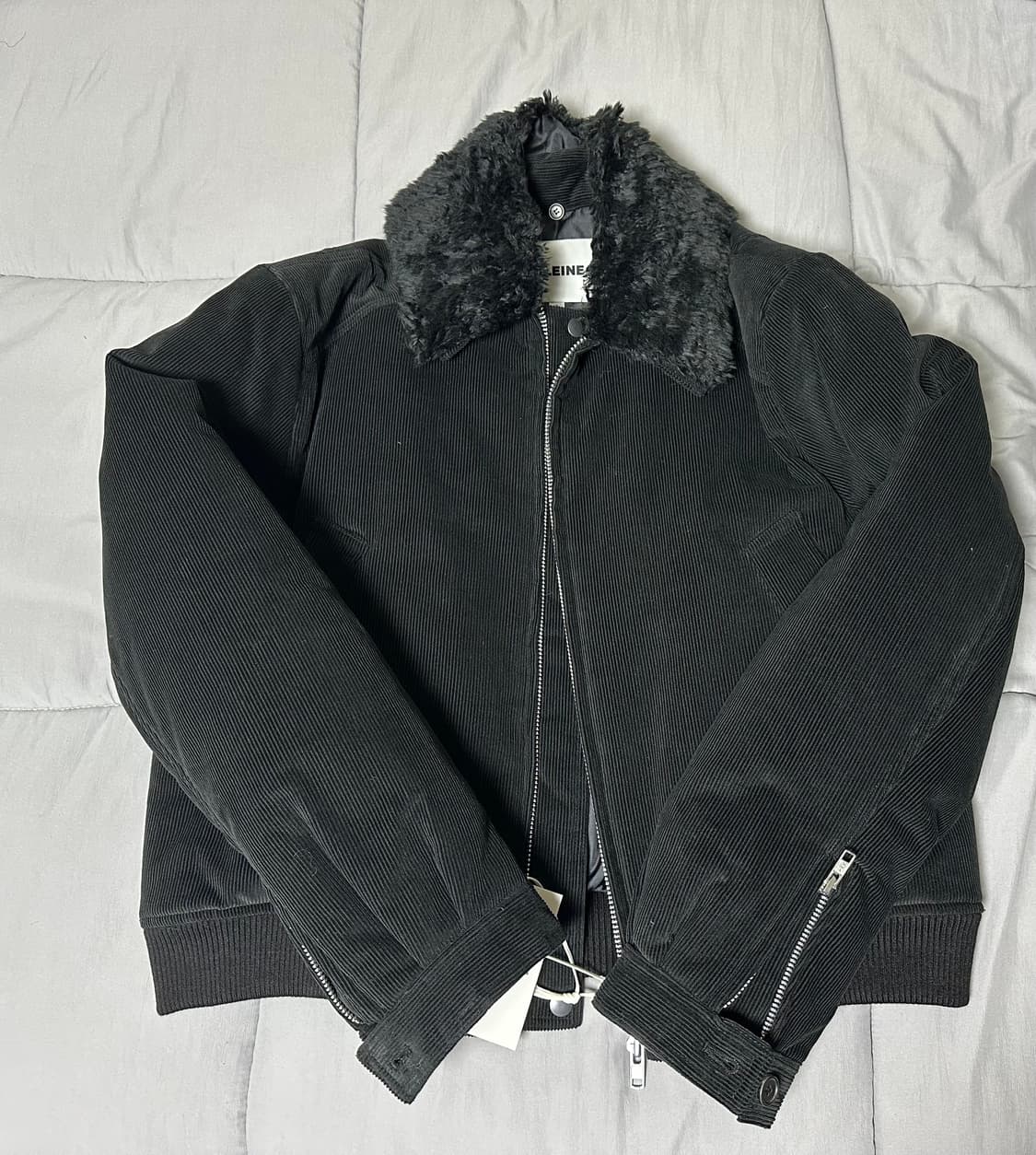 알렌느 디테쳐블 코듀로이 패딩 블루종 블랙 2사이즈 새제품 상품이미지1