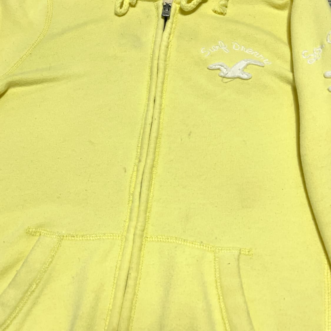 홀리스터 사이드로고 레몬색 후드집업 여성S 상품이미지4