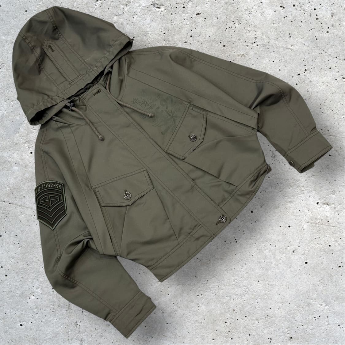 [S] 10s FUBU 후부 우먼 카키색 후드 숏 야상 점퍼 B211 상품이미지1