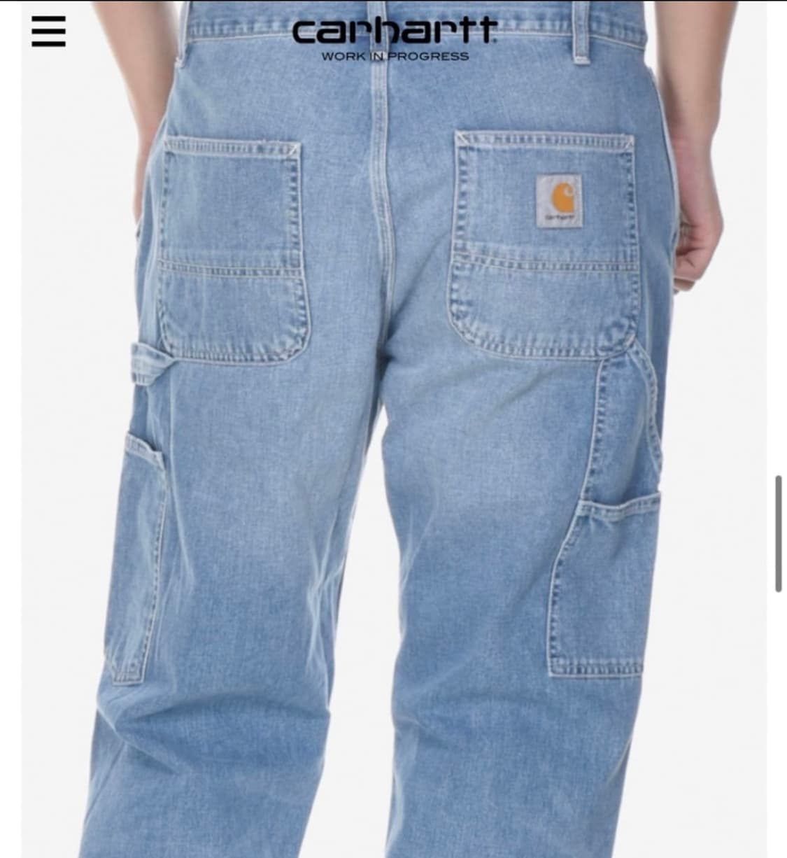 칼하트 wip 럭 싱글 니 카펜터 데님 팬츠 32 (34-36인치) 상품이미지1