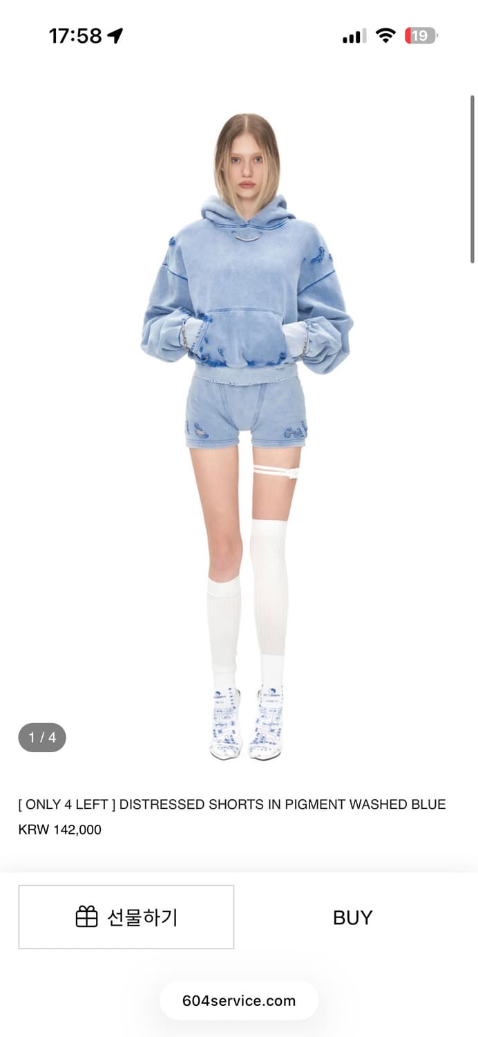 604service distressed shorts 반바지 S 상품이미지1