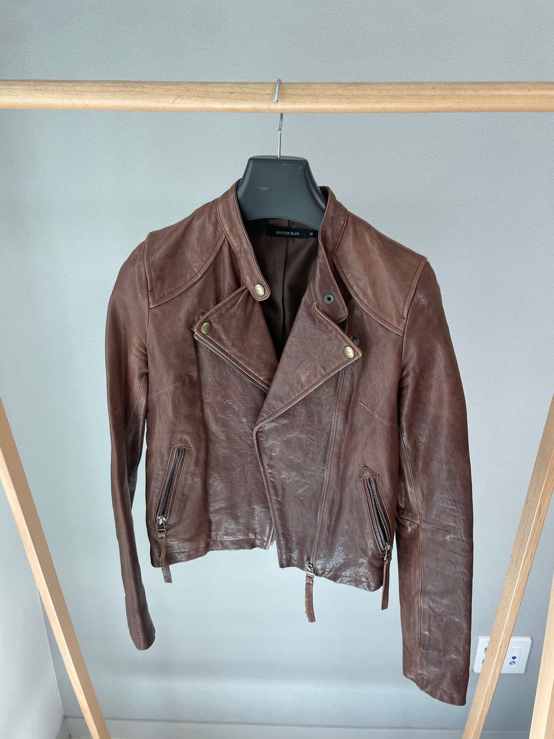 램스킨 차이나카라 라이더 자켓 (Brown) 상품이미지2