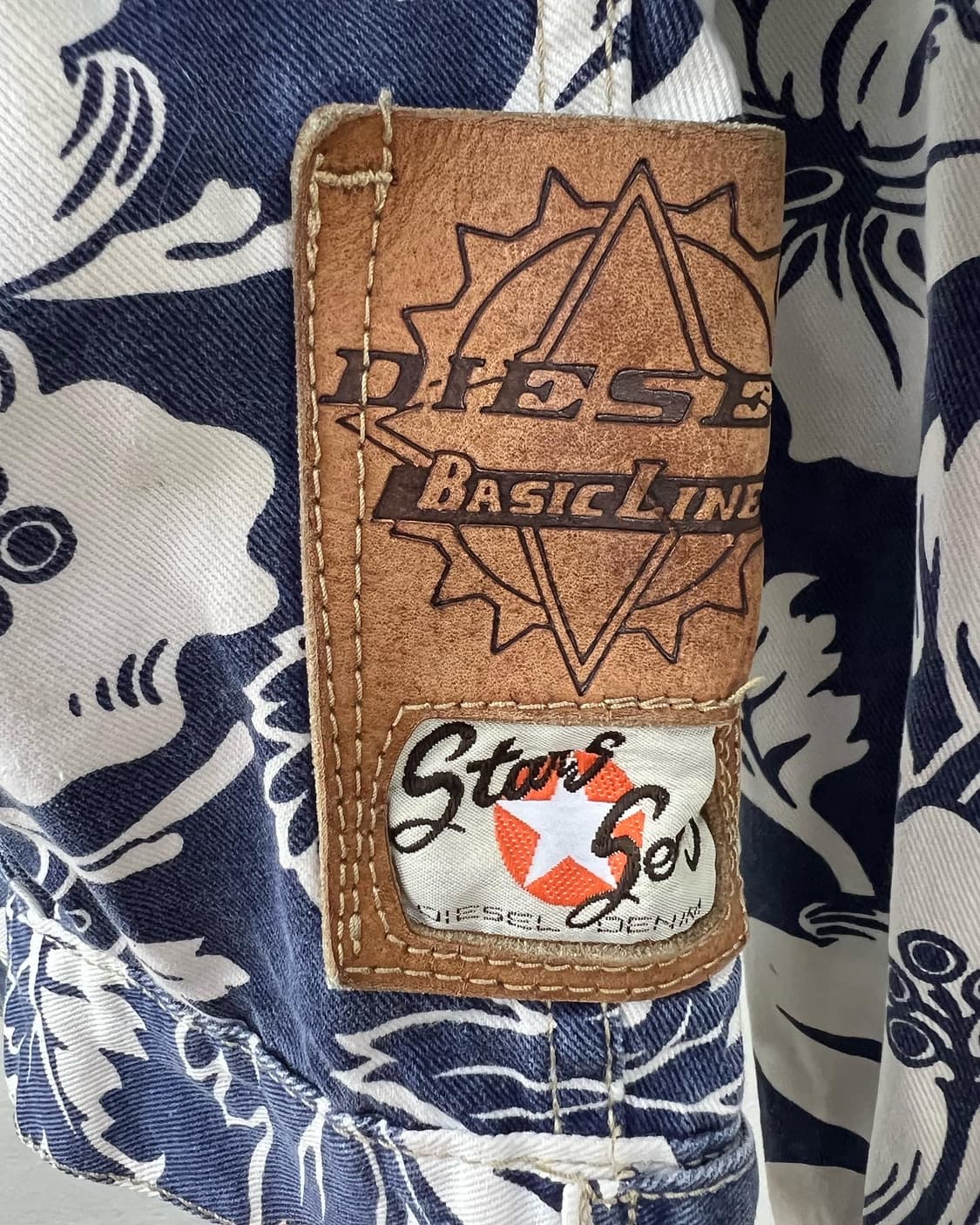 디젤 네이비 트로피칼 패턴 로고 트러커 자켓  상품이미지7