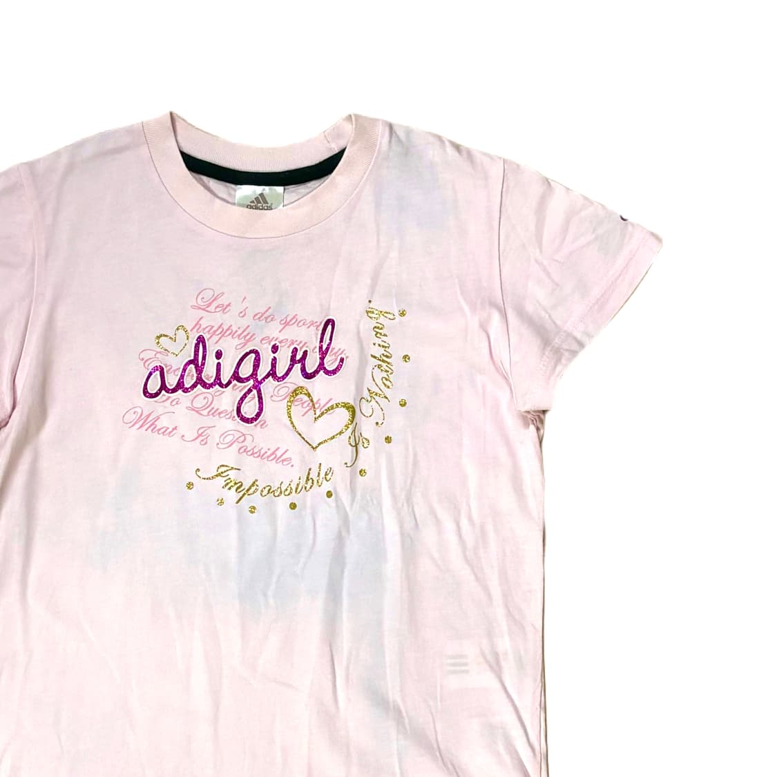 아디다스 Y2K 빈티지 반팔 티셔츠 핑크 딸기우유 상품이미지2