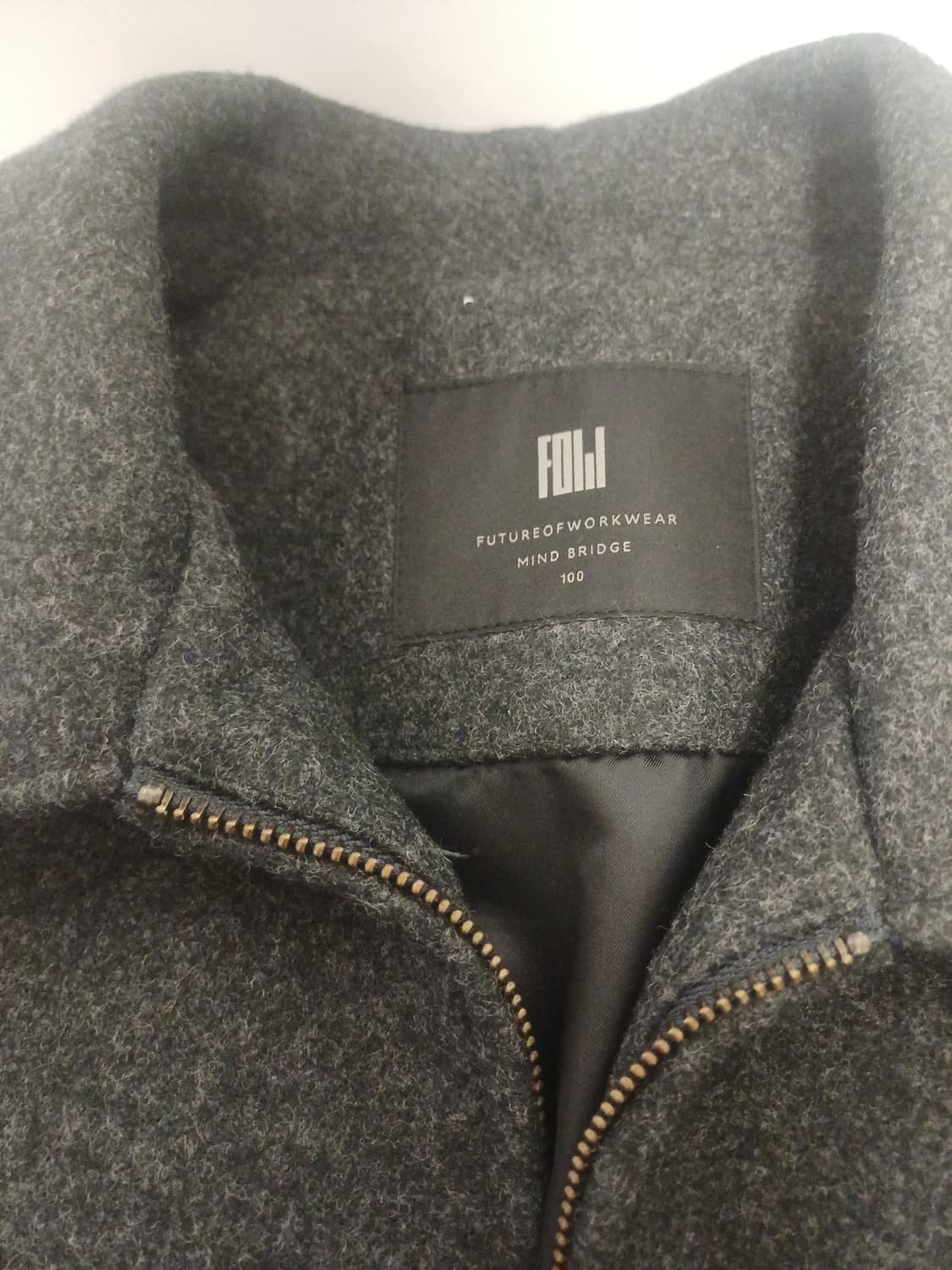 [L/100] 마인드브릿지 F.O.W 울 블렌드 투웨이 집업 블루종 상품이미지4