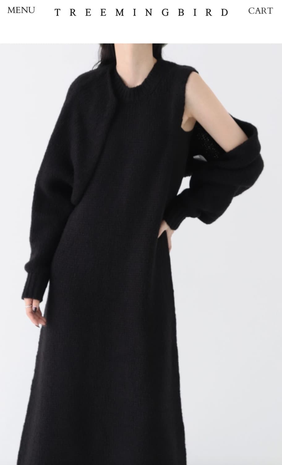 트리밍버드 울 니트 셋업 볼레로 블랙 상품이미지1