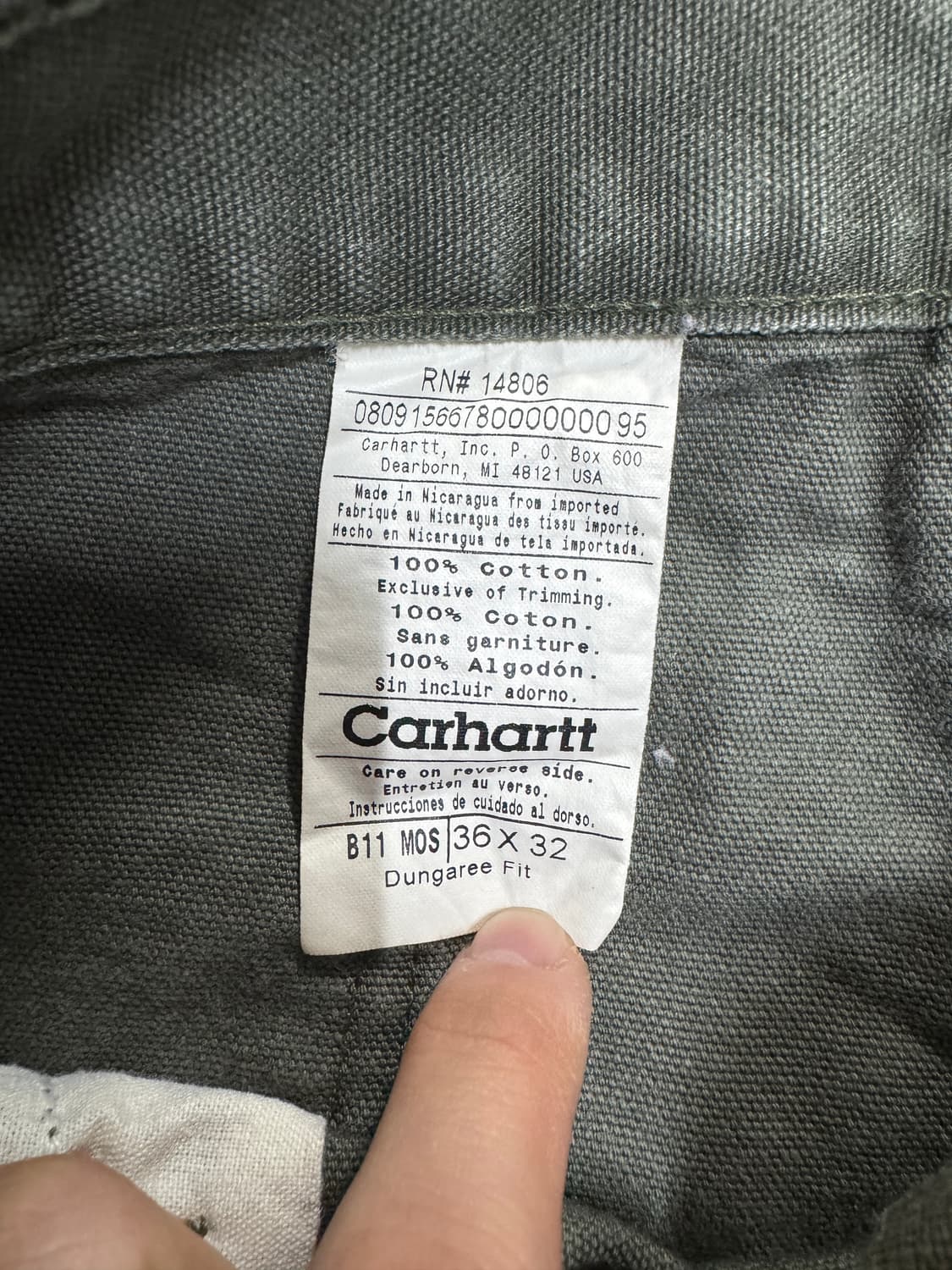칼하트 카펜터 헤비코튼 팬츠 상품이미지7