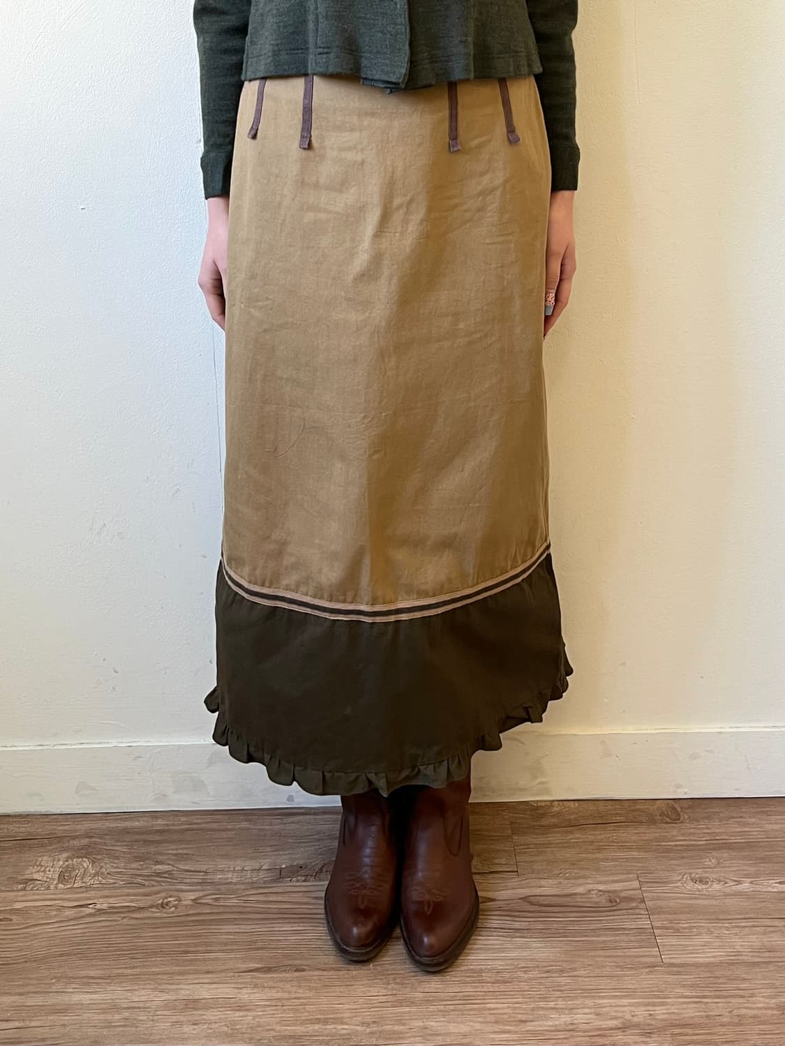 DO NOT STEP ON THE WINGS 2% 투톤 스커트 상품이미지5