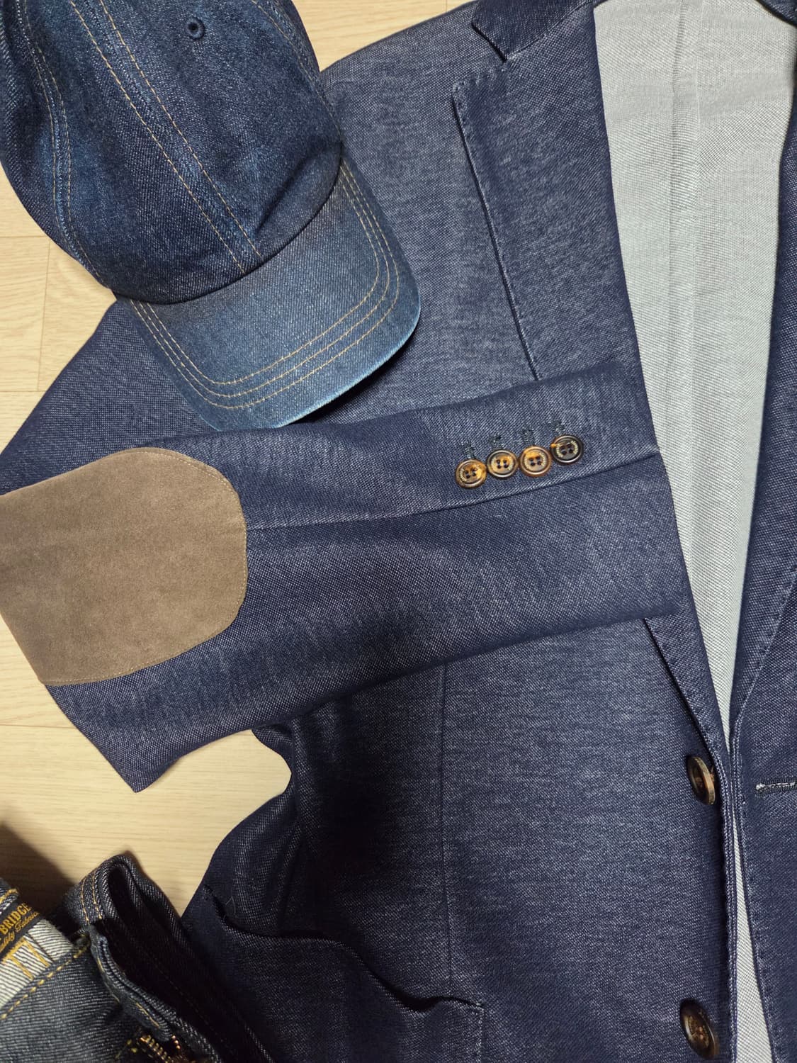(3회 착용)(ITALY)ELEVENTY 데님 블레이저 인디고 패치 자켓 상품이미지6
