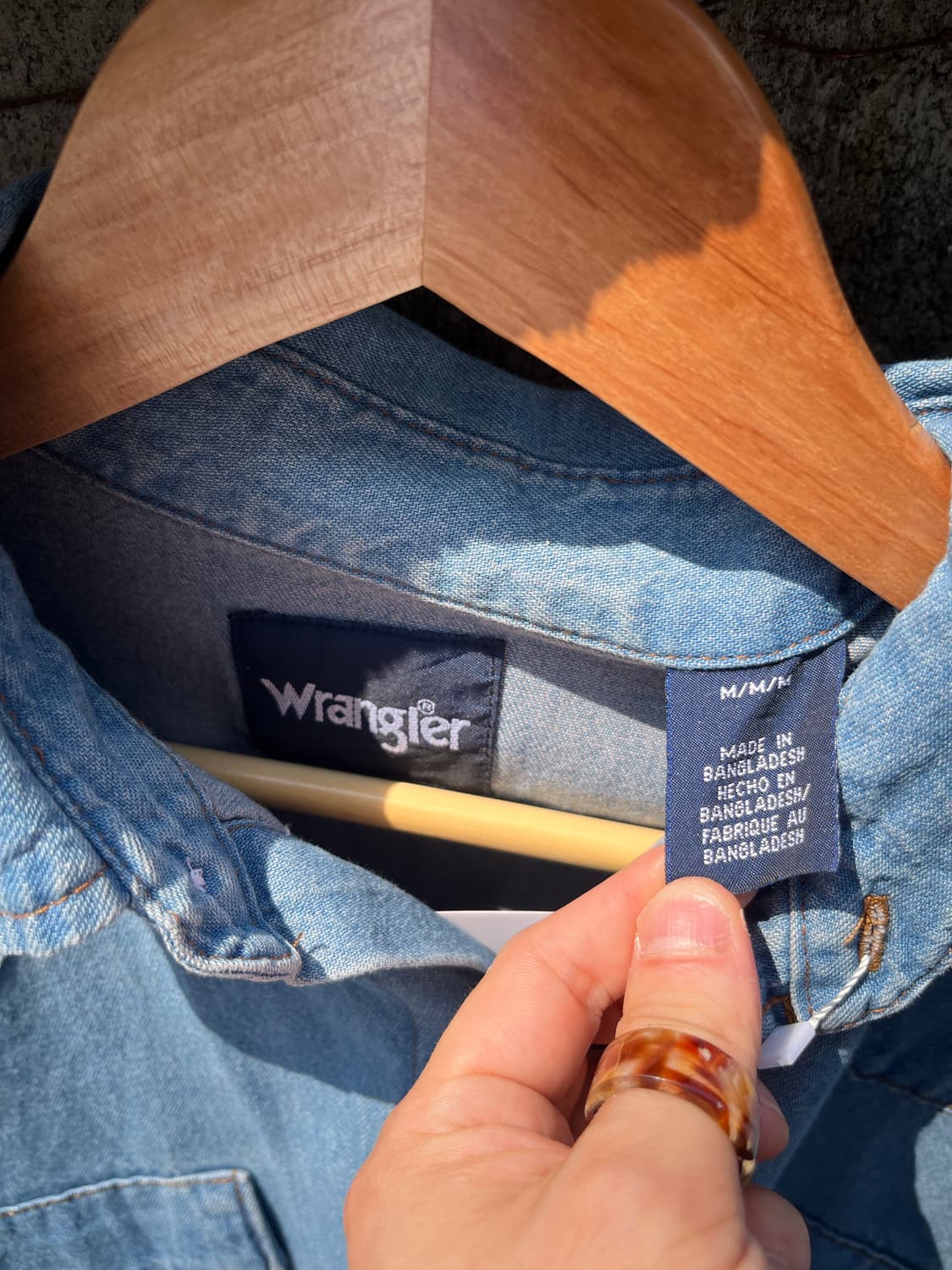 빈티지 Wrangler 데님 웨스턴 셔츠 M 상품이미지3