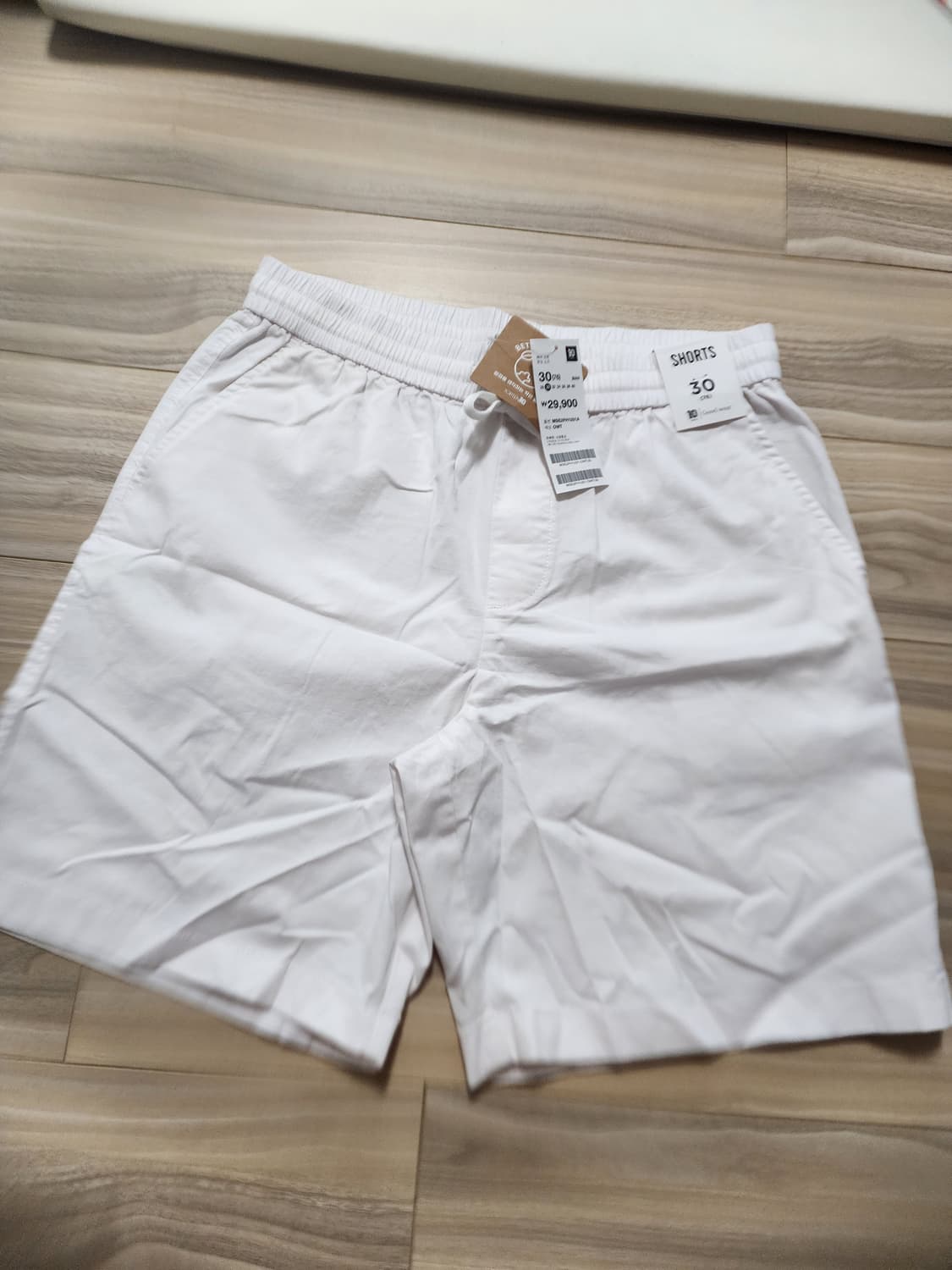 탑텐코튼밴딩쇼츠반바지화이트m 상품이미지1